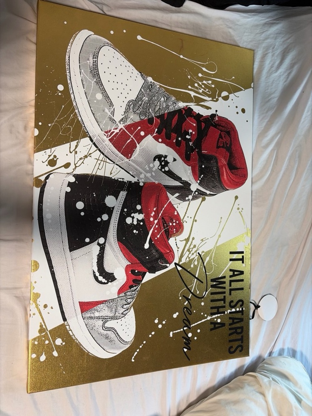 Nike Kids High-Top Sneakers in Red, Black & White